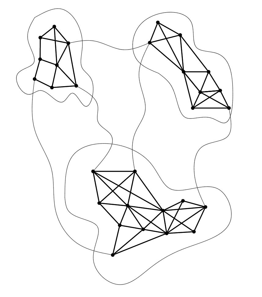 Figure 01. Diagram of the simulation model reflecting basic properties of the global communication network