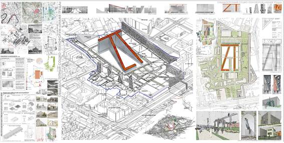 Design of public socio-technoforum Znamia Truda (developed by Ekaterina Latyeva, 1st year Master’s degree student, MARKHI (Cherkasov & Popova, 2019)