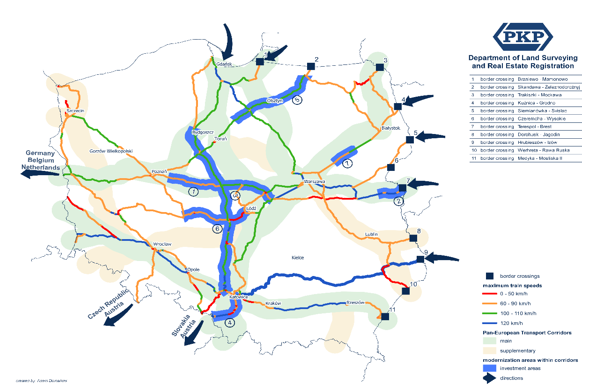Figure 05. Linear infrastructure of key
      importance for intermodal transport - maximum authorized 