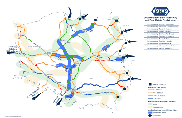 Figure 05. Linear infrastructure of key
importance for intermodal transport - maximum authorized