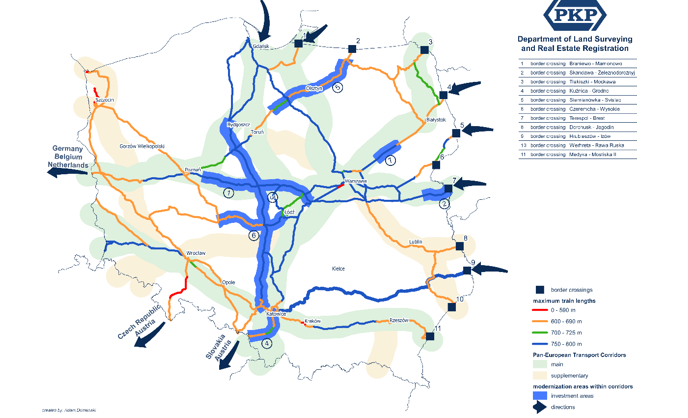 Figure 06. Linear infrastructure of key
      importance for intermodal transport - maximum authorized 