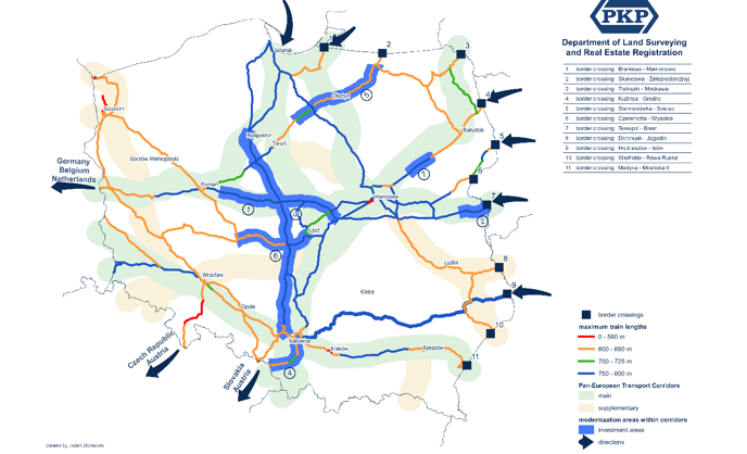 Figure 06. Linear infrastructure of key
importance for intermodal transport - maximum authorized