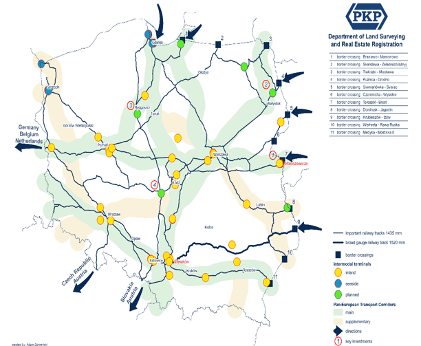 Figure 07. Nodal infrastructure of key
      importance for intermodal transport 