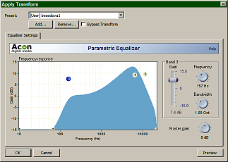 Dialogue filter in the Acoustica program