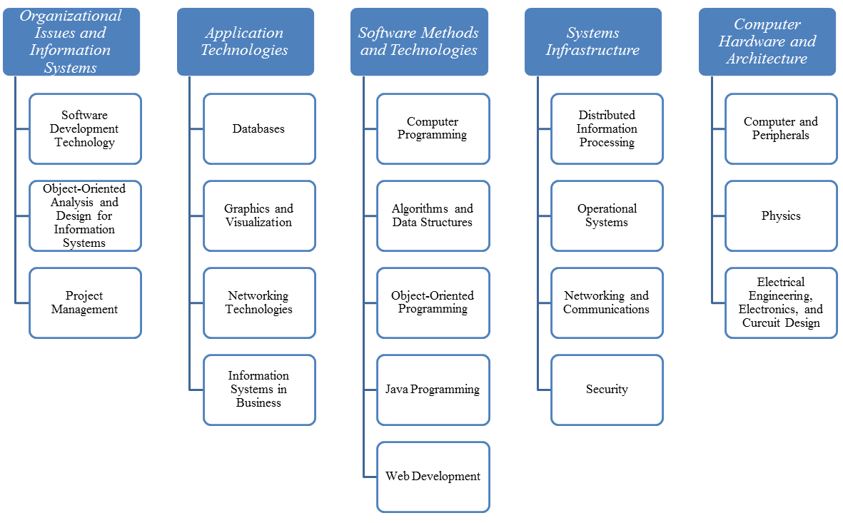 Disciplines in IT curricula in LU and NSU across CC2005 levels