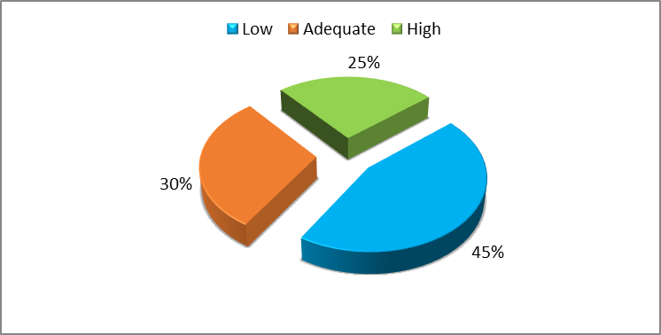 Figure 01. Distribution of self-esteem levels of financial institution managers