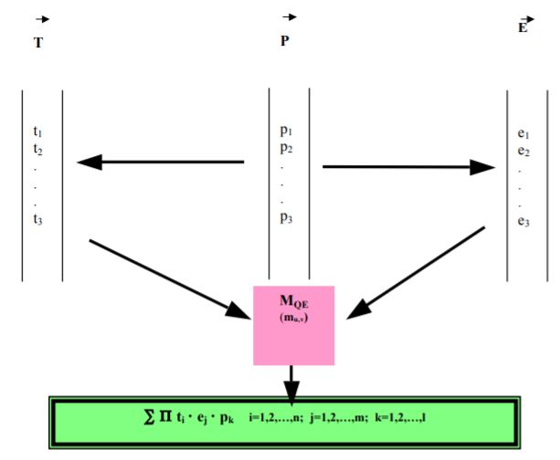 The modelling system’s criteria function’s evaluation