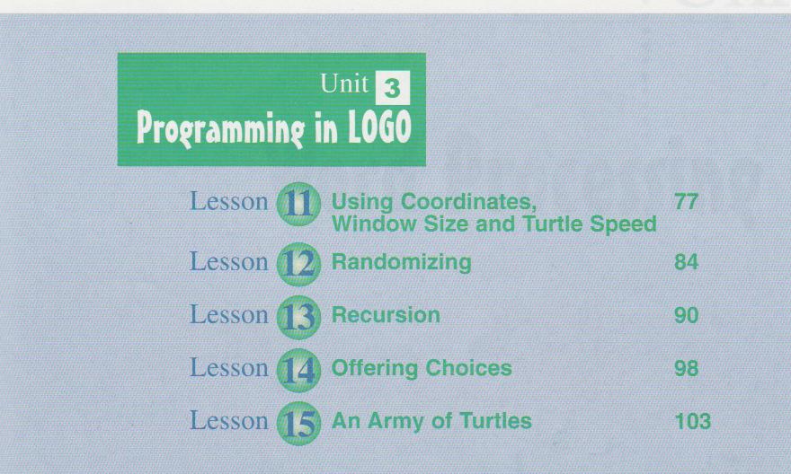 Figure 1. Grade 8 programming lessons