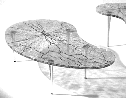 The object decorated with cracks