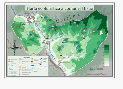 The eco-touristic map of Bistra village, by student Ludmila Pancec 