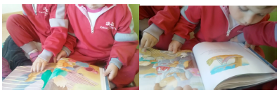 Fig. 4. Children reading and discussing La Estrella de Laura, by Klaus Baumgart.