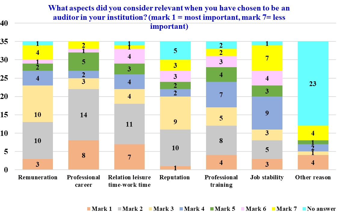 Issues relevant to young public external auditors (Source: author’s processing)