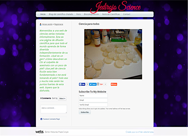 Jedirojo Science website homepage