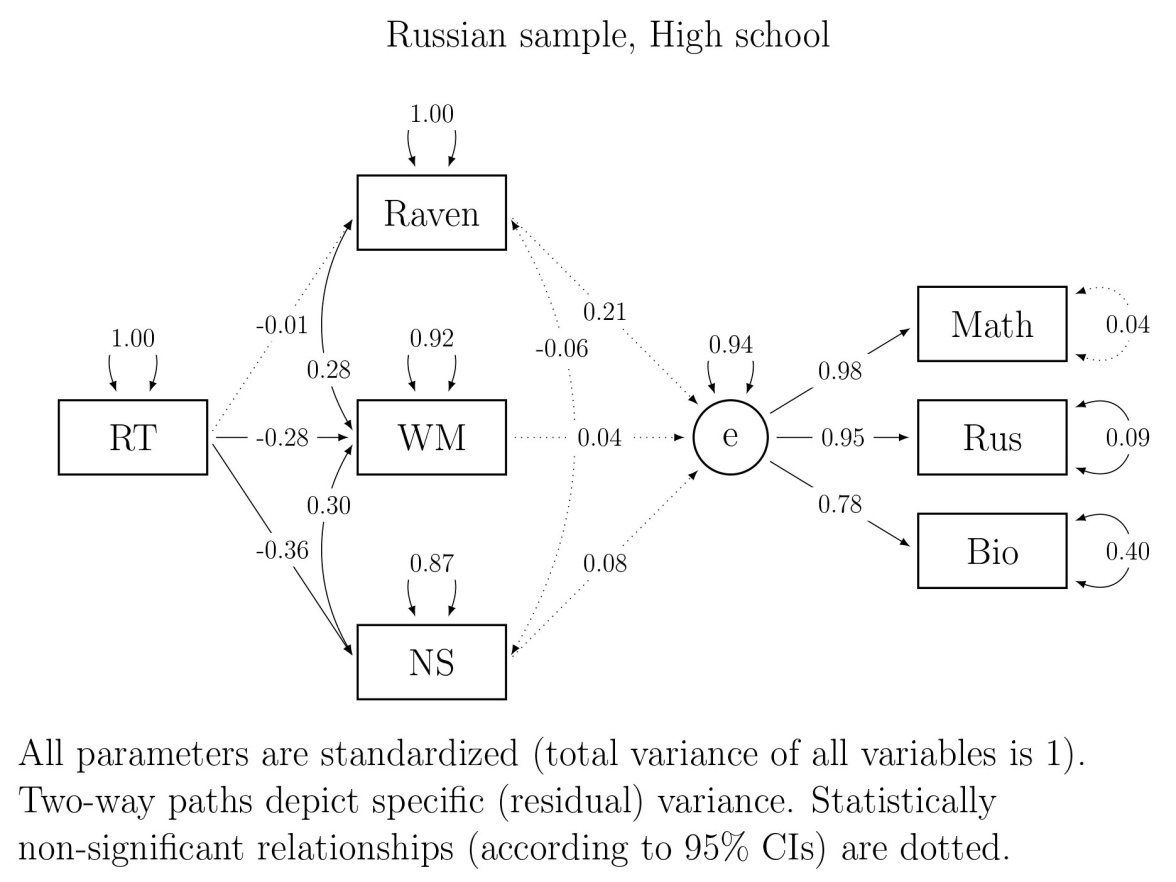 The relationship between cognitive characteristics and academic achievement in Russia