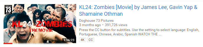 Screenshot from KL24: Zombie on YouTube