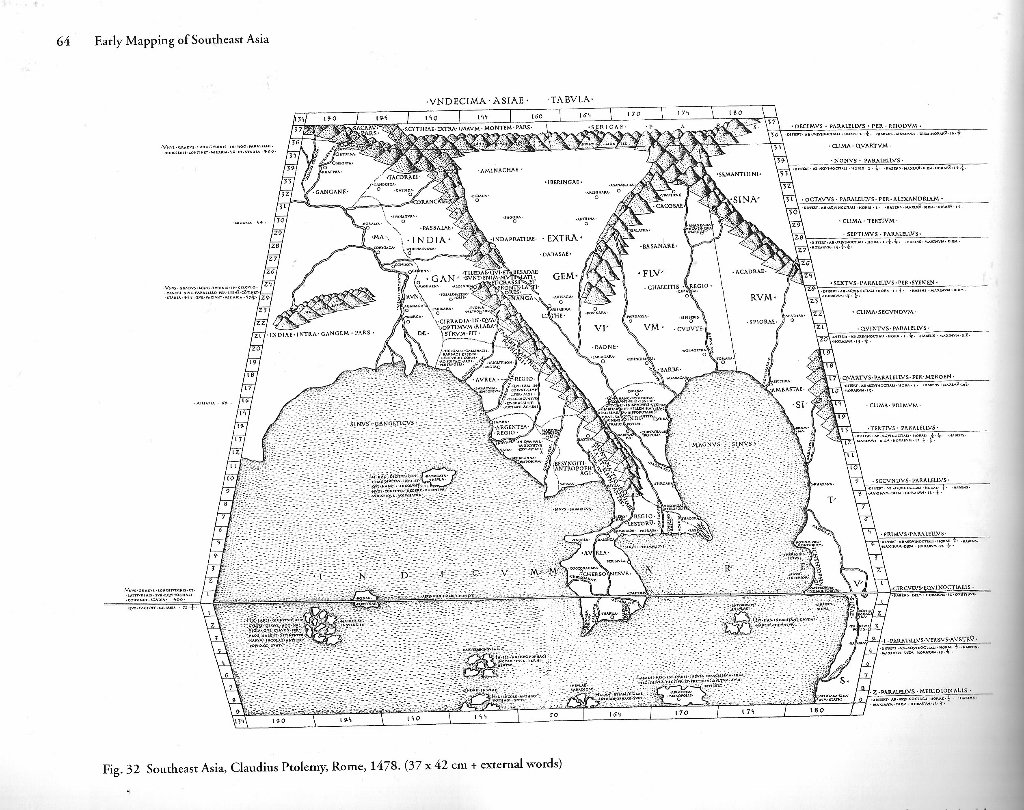 Figure 02. South-East Asia, Claudius
       Ptolemy, Rome. Reconstituted in 1478. (Wheatley,
       1957)