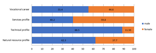 Gender-based student profile distribution