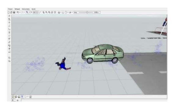 The final position of the pedestrian