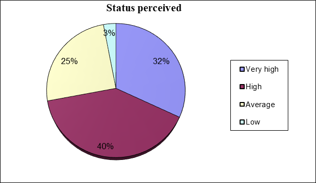figure 03. Social perception of status
      viewed by the school organisation’s members