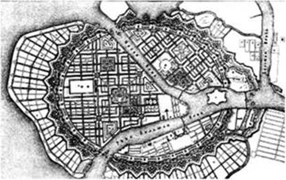 The project of Saint Petersburg general plan of 1717 developed by J.B. Leblonc