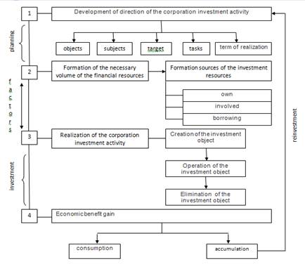 The corporation investment activity process