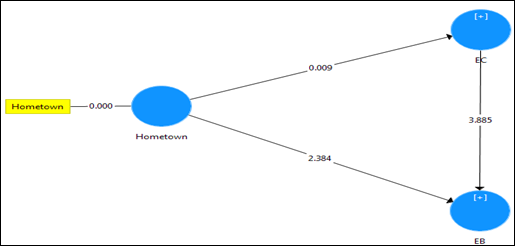 Path coefficient t-statistics