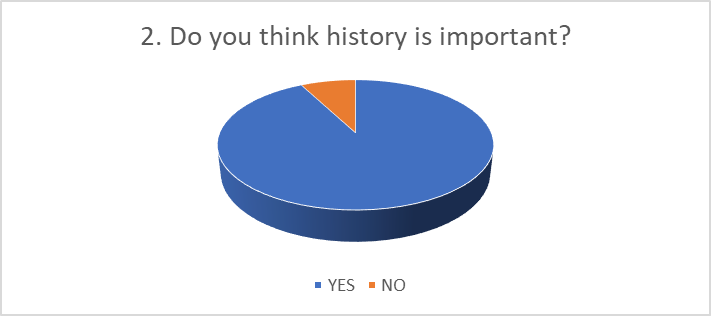 Figure 04. Distribution of responses for the question “Do you think history is important?”