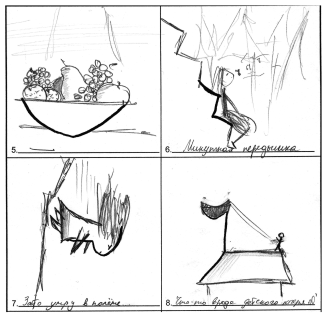 Subtest of the figural battery of E. Torrance’s method. The title of the picture 7 is "I’ll die in flight. Not bad!"