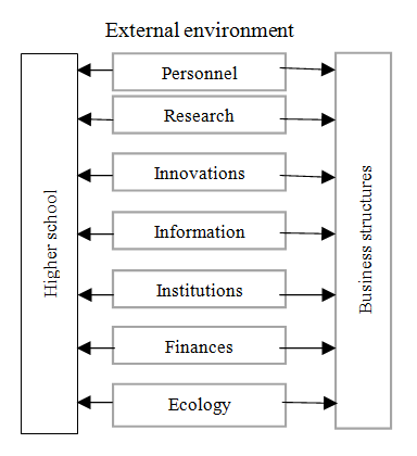 Directions of interaction between higher education and business structures
